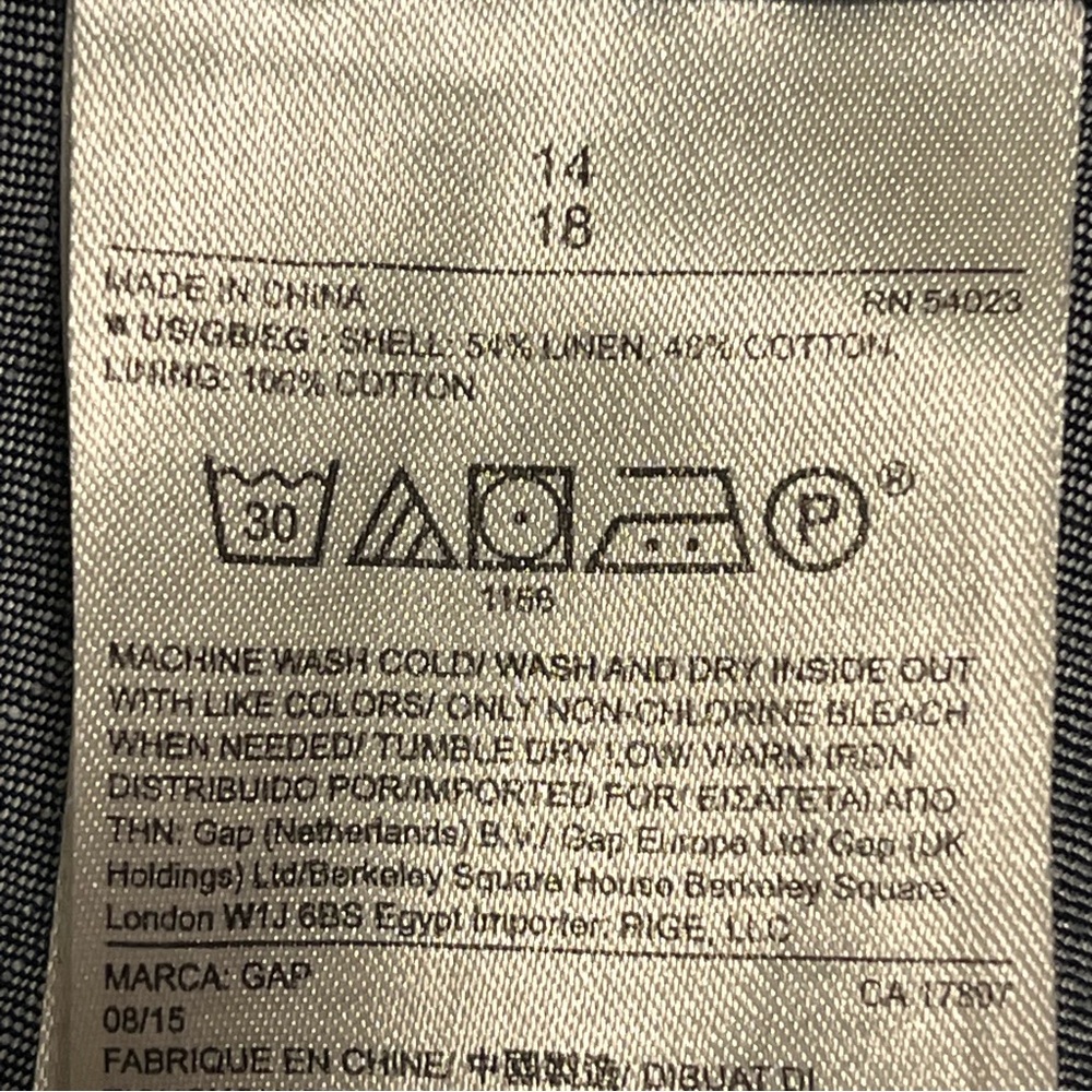 GAP Stylish Classy Sleeveless V-Neck& Back Denim Jumper Dress, Sz 14, Dark Wash - Picture 7 of 7